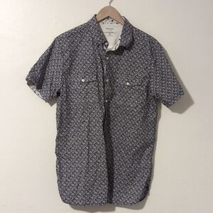 Paper Denim & Cloth Slim Fit Stretch Short Sleeve Button Down L